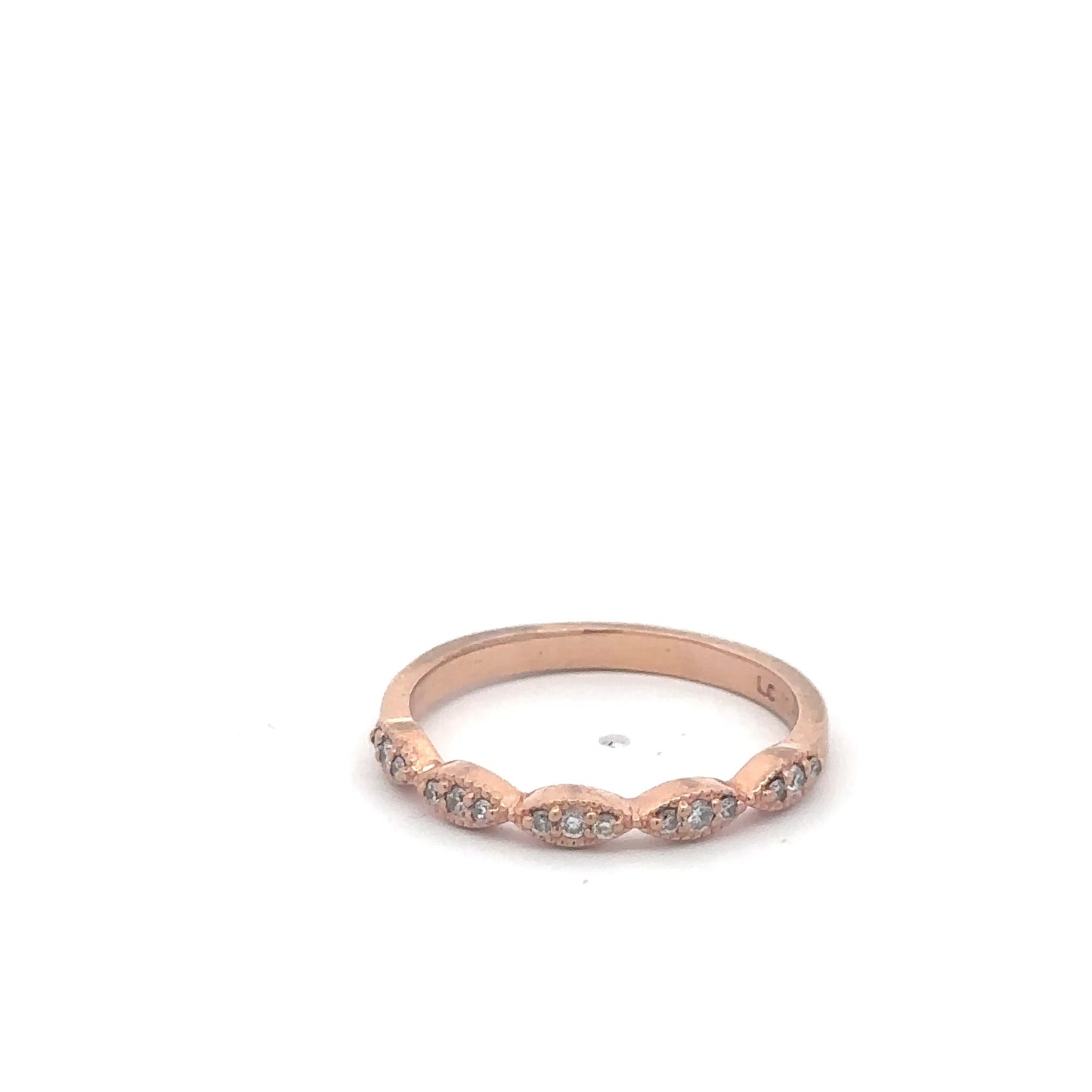 Vintage rose gold and natural diamond stacker
