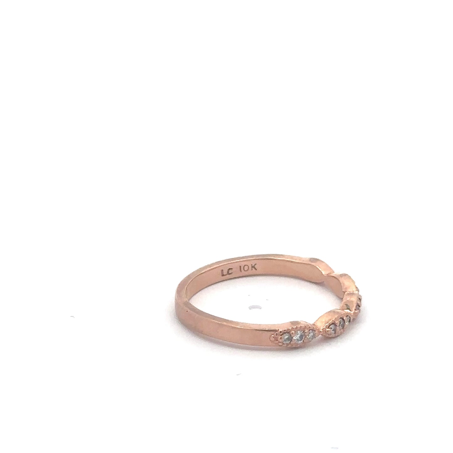 Vintage rose gold and natural diamond stacker
