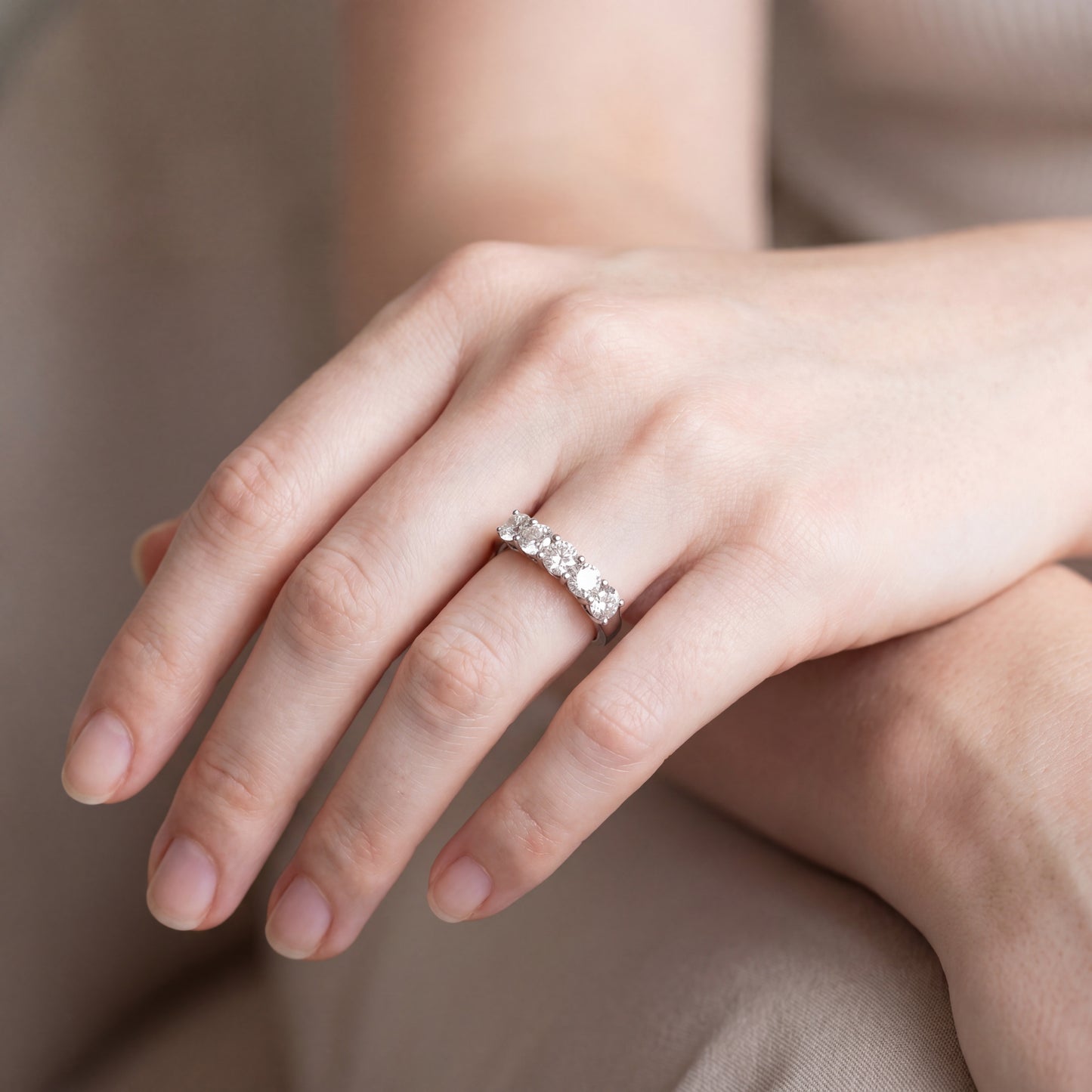 Vintage 1.5ct natural diamond band in 14k white gold, showcasing elegant craftsmanship and sparkling diamonds.