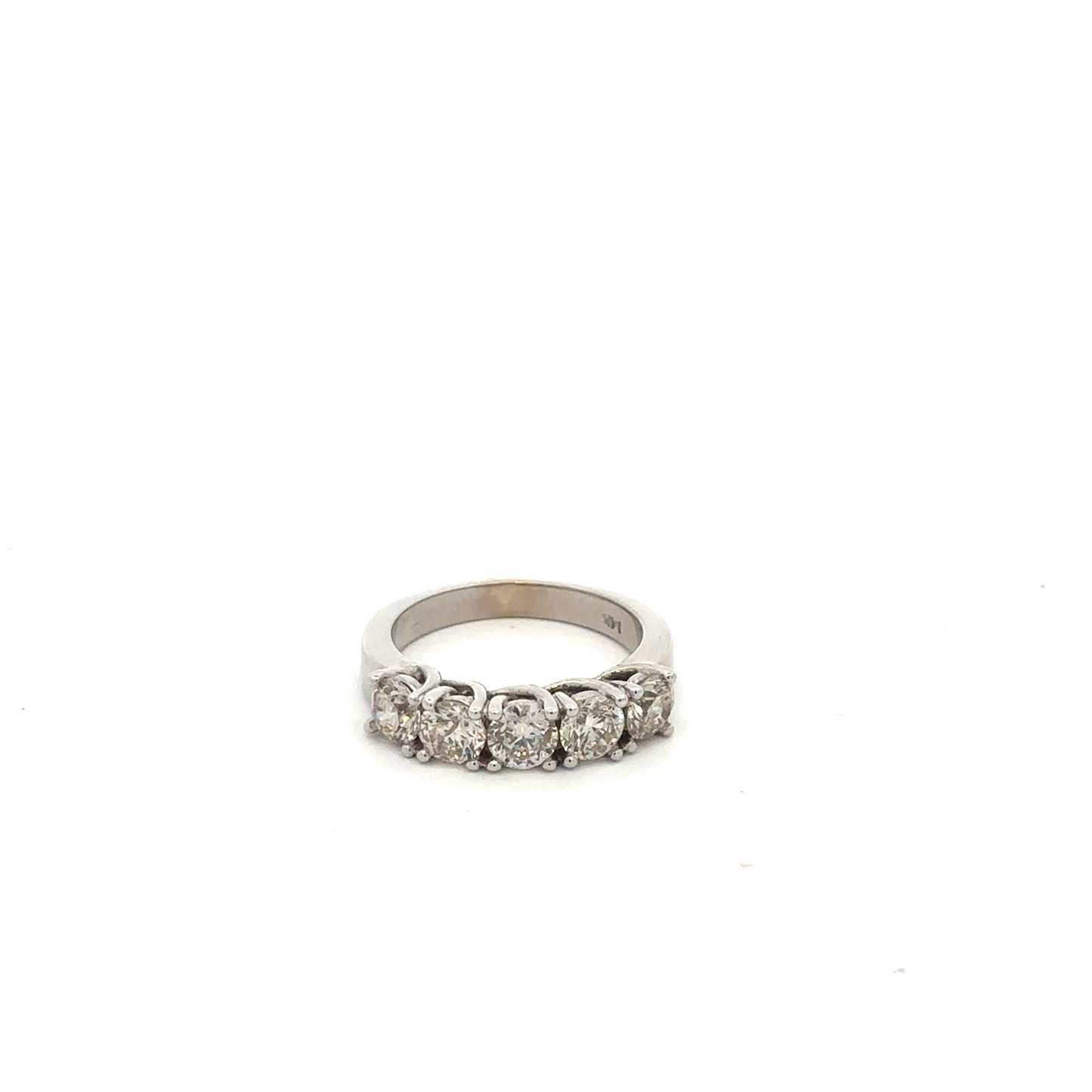 Vintage natural 1.5ct diamond band in 14k white gold, crafted by Silver Lady Vintage, showcasing a classic and elegant design.