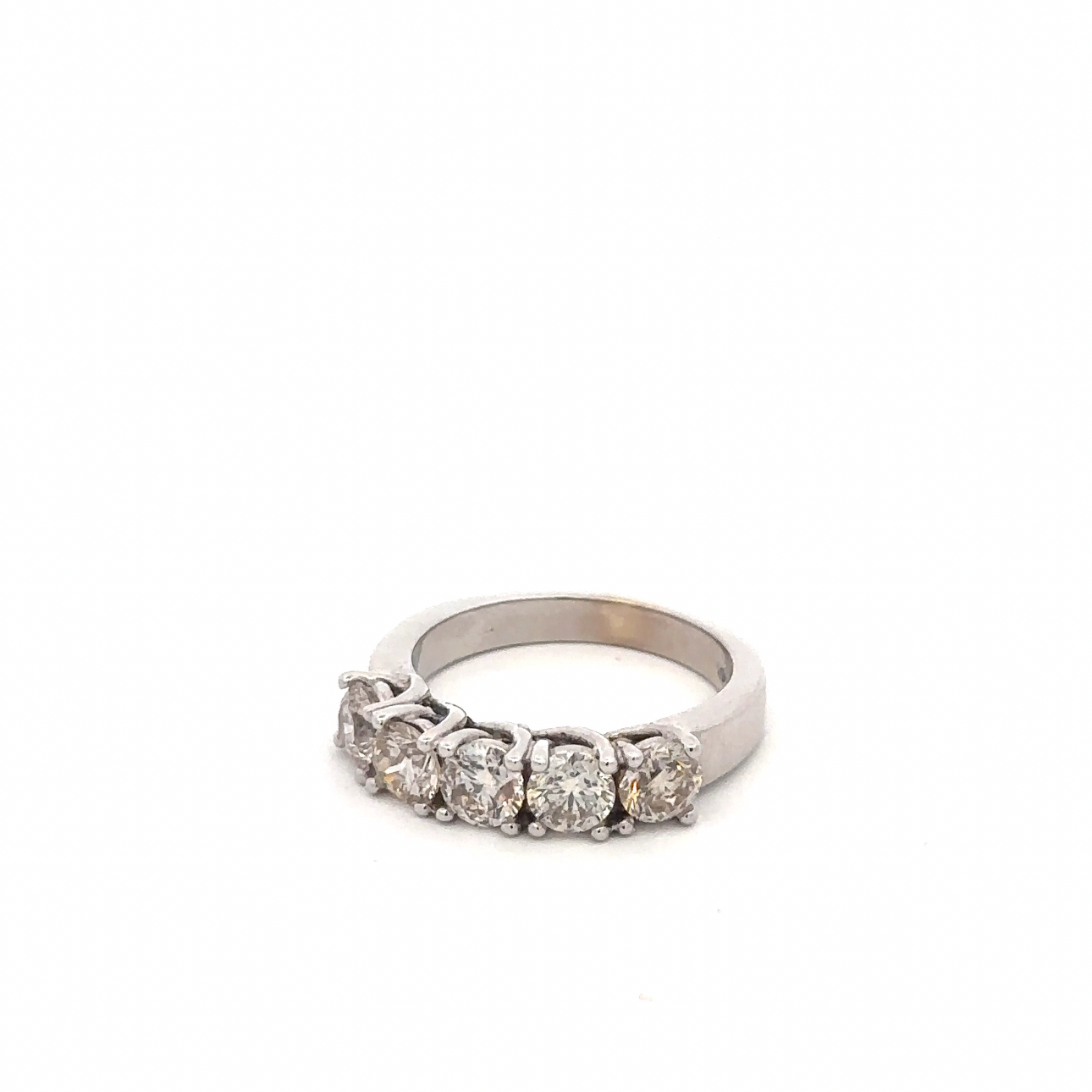 Vintage Silver Lady 14k white gold diamond band with 1.5ct natural diamonds, showcasing a classic and elegant jewelry design.