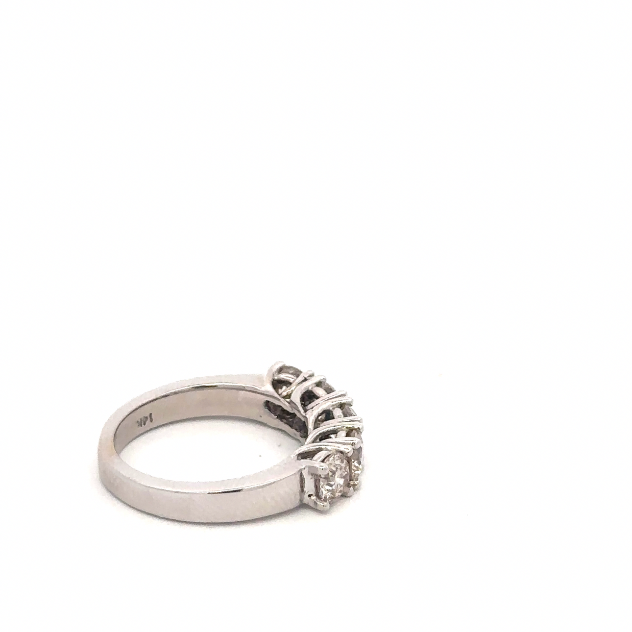 Vintage 1.5ct natural diamond band in 14k white gold, from Silver Lady Vintage, showcasing elegant sparkling diamonds on a sleek band.
