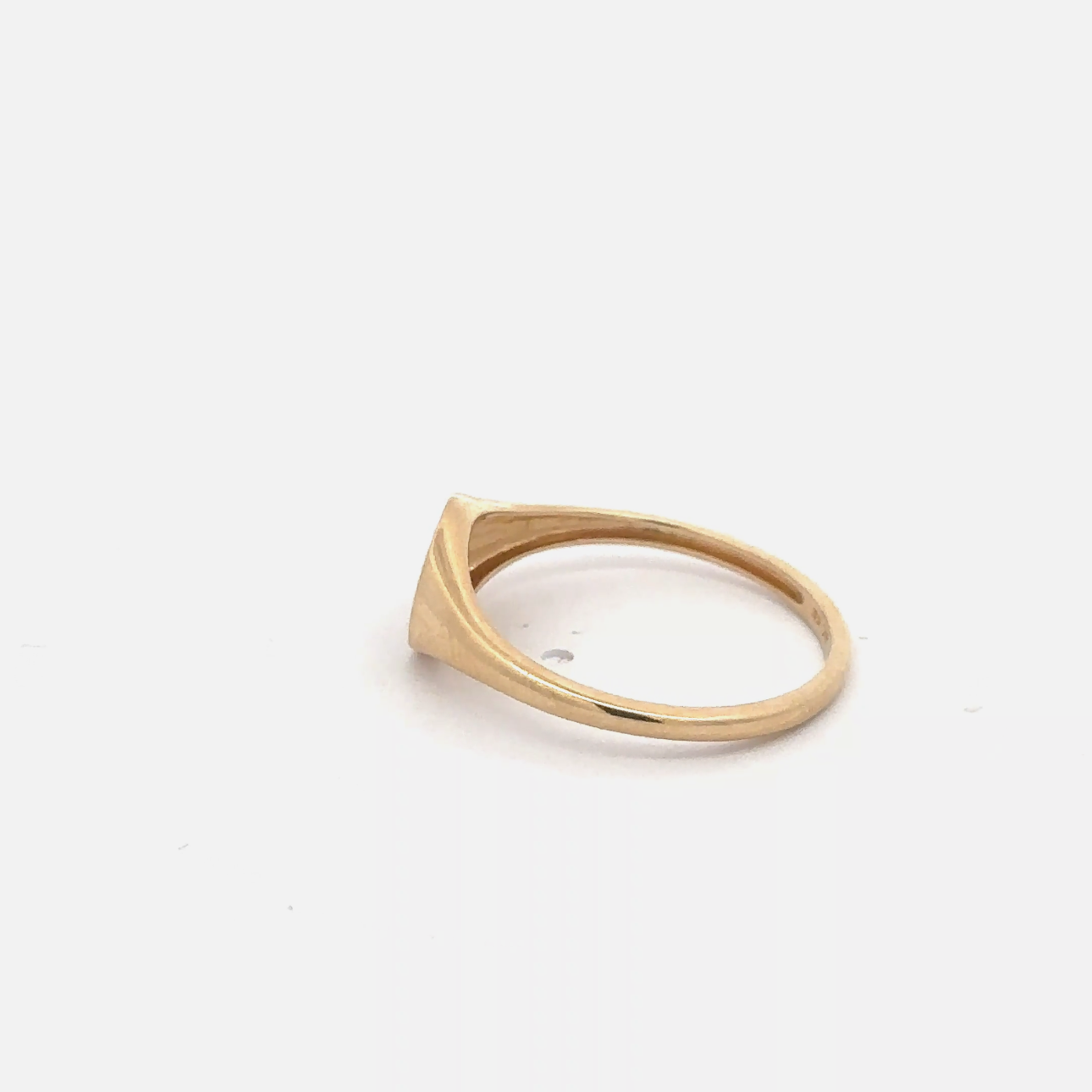 Yellow gold diamond pavé circular signet ring with intricate design, crafted by Silver Lady Vintage.