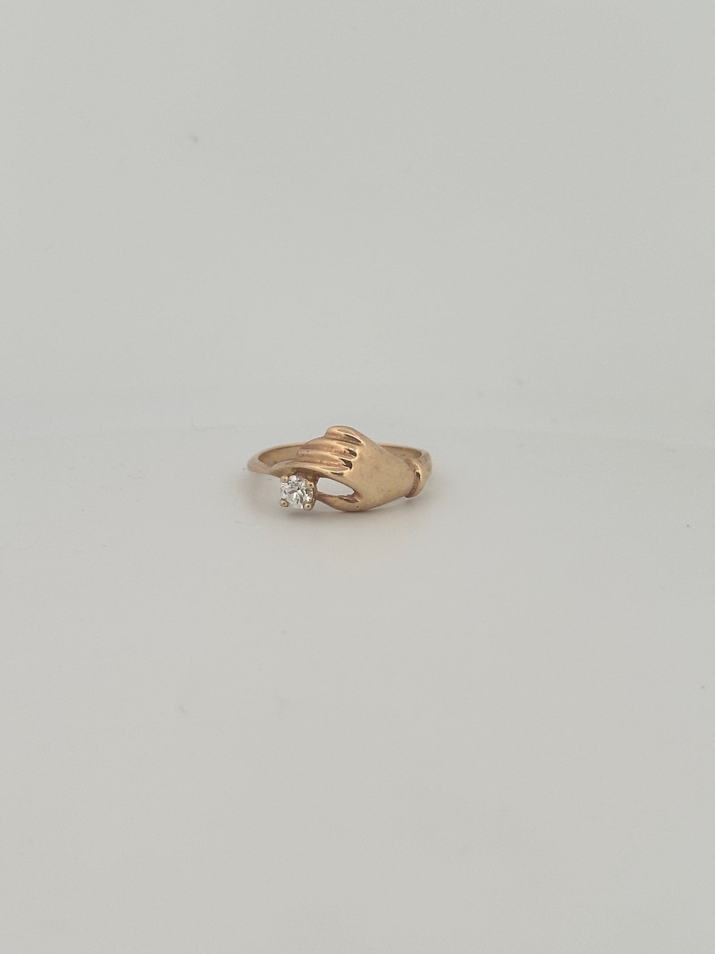 Victorian hand ring in 9k yellow gold - made to order.