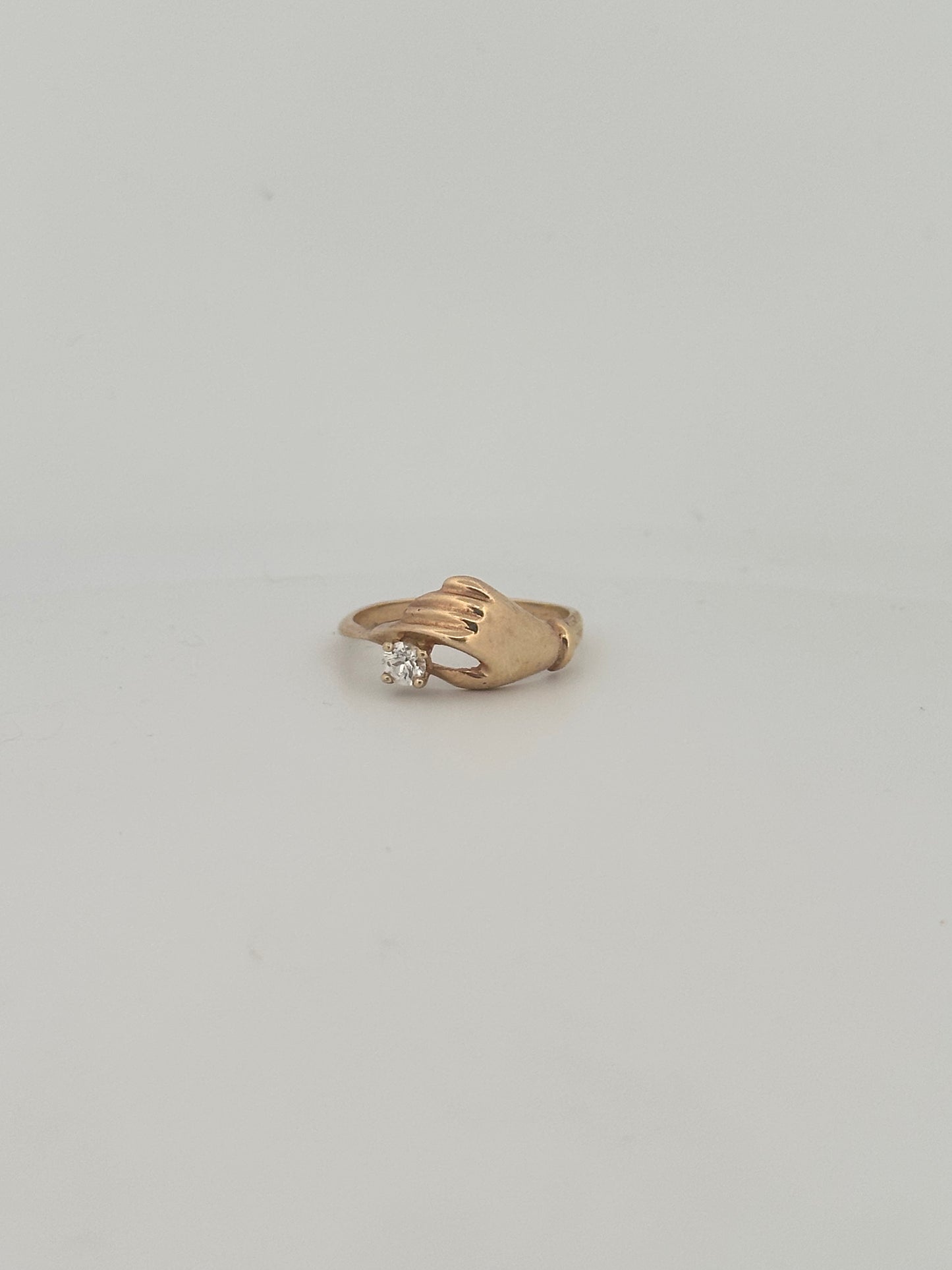 Victorian hand ring in 9k yellow gold - made to order.