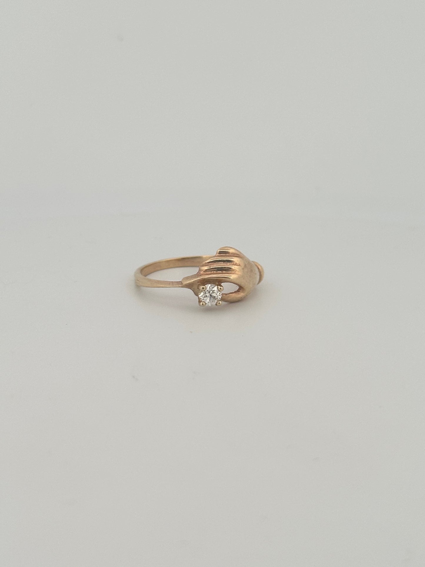 Victorian hand ring in 9k yellow gold - made to order.