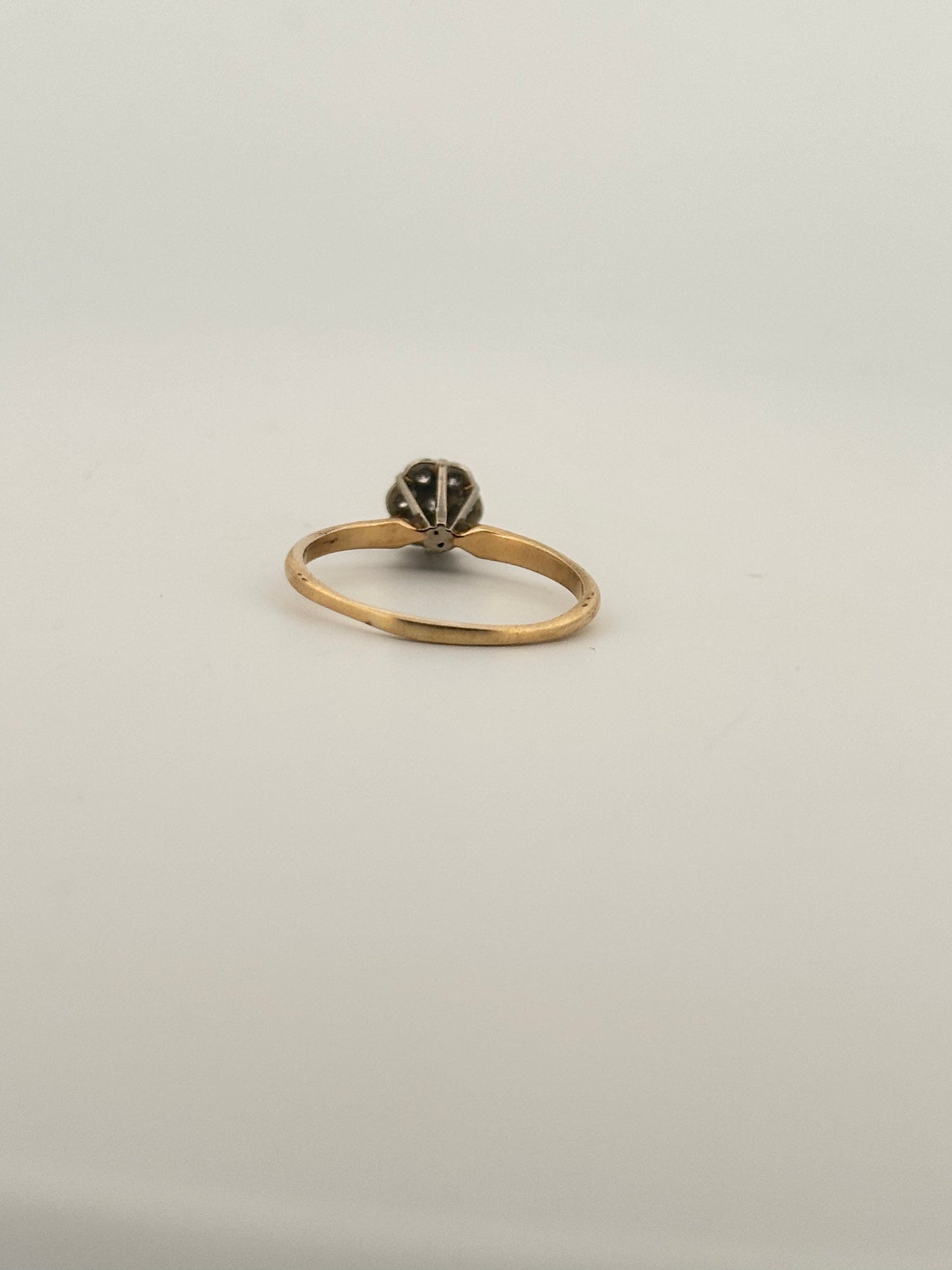 Vintage natural diamond cluster ring in 10k yellow gold