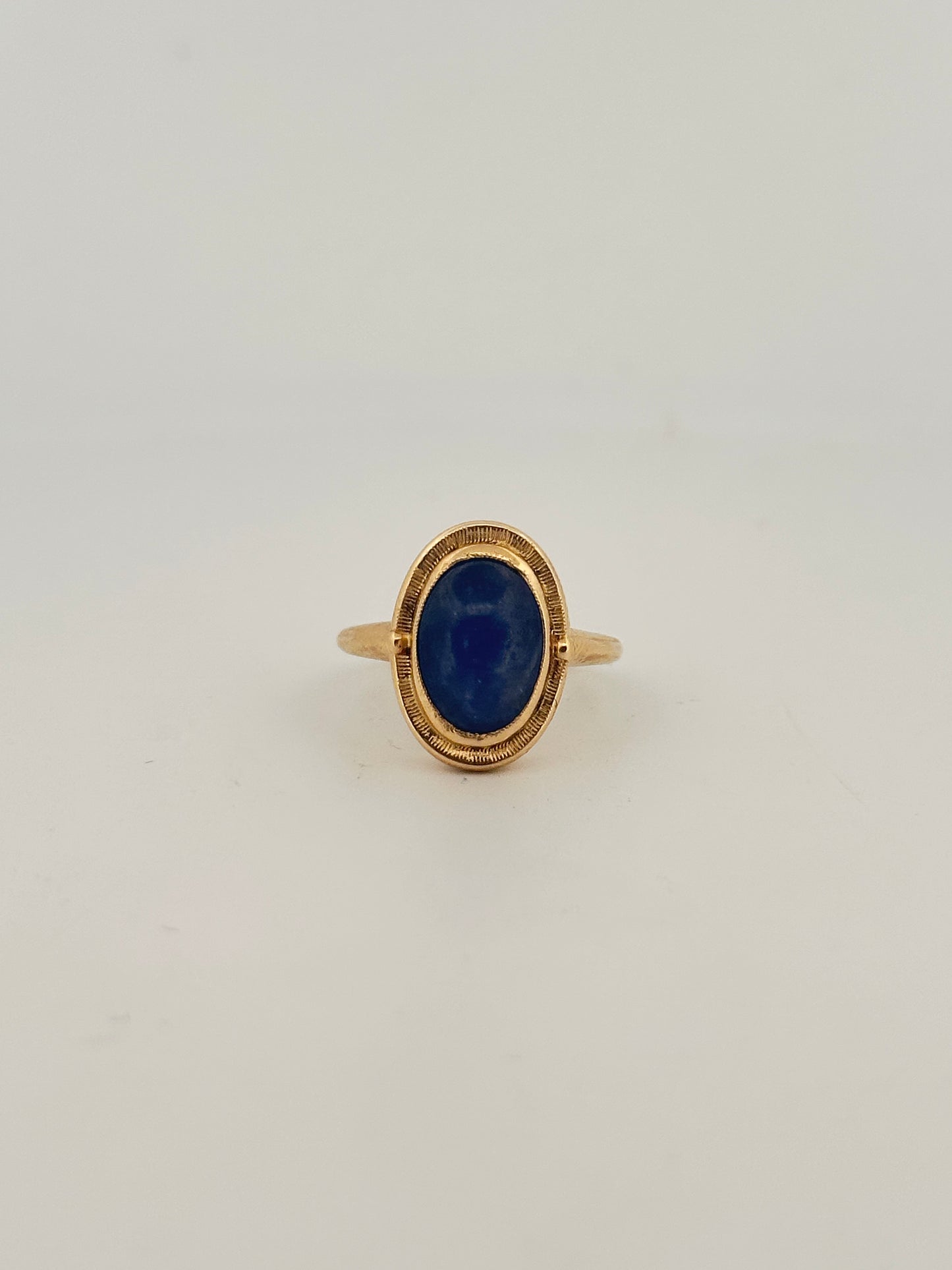 Unheated natural 2ct Burmese sapphire cabochon ring in 10k yellow gold bezel setting
