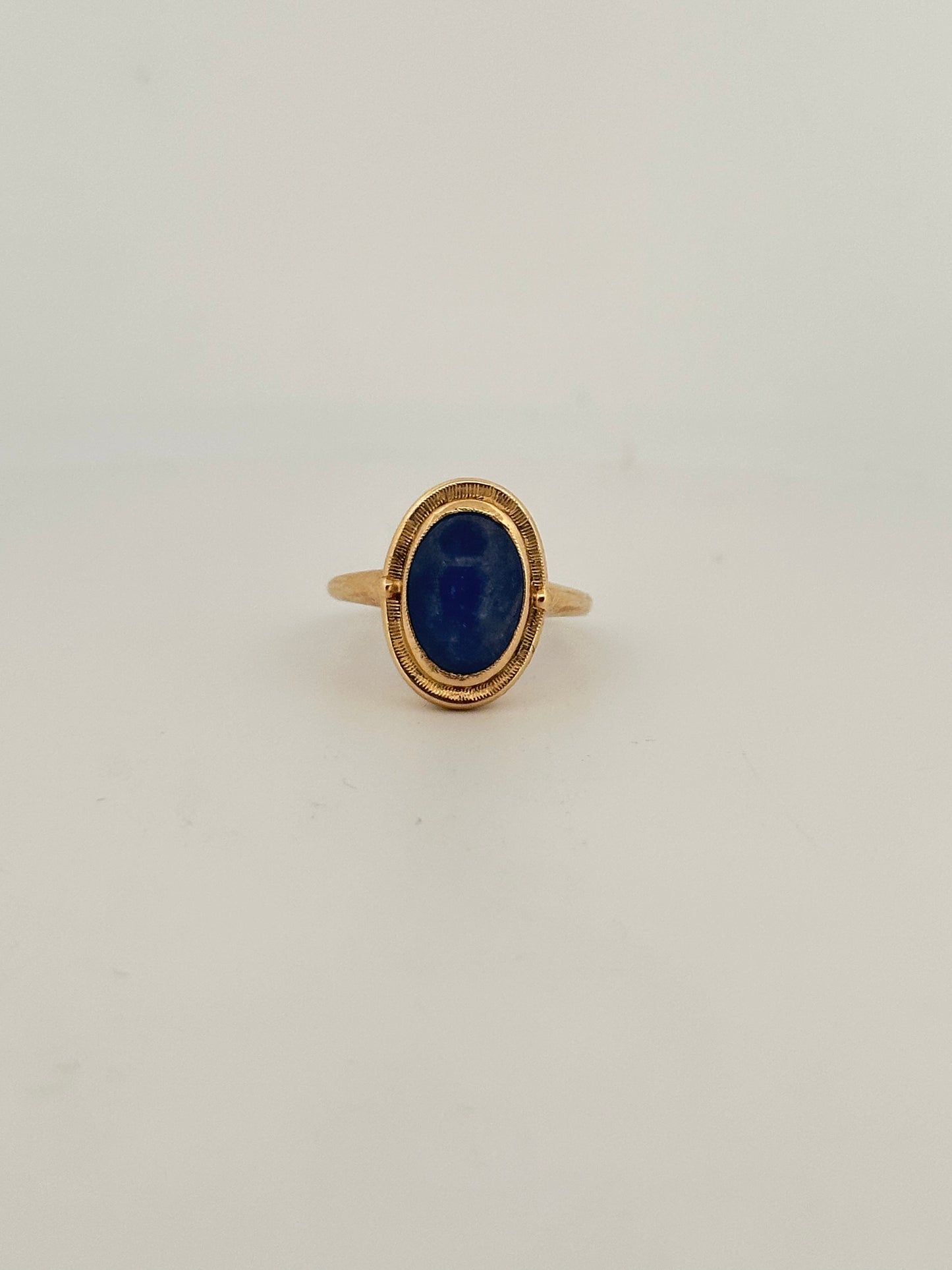 Unheated natural 2ct Burmese sapphire cabochon ring in 10k yellow gold bezel setting