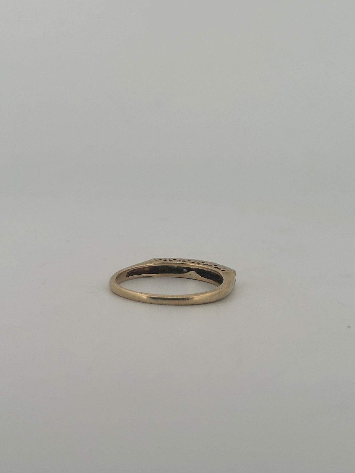 Natural diamond two toned stacker in 14k gold