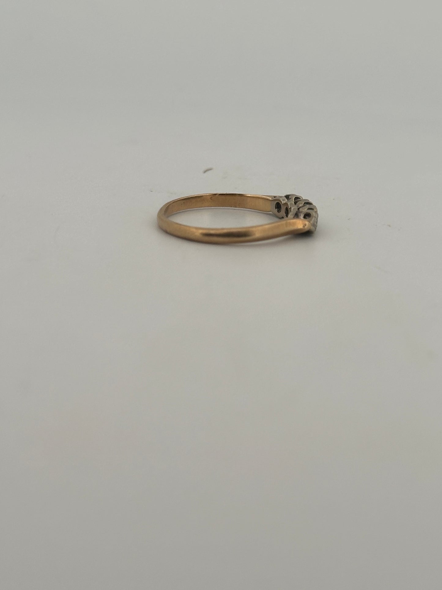 Vintage natural diamond half eternity band in 14k gold circa 1960s