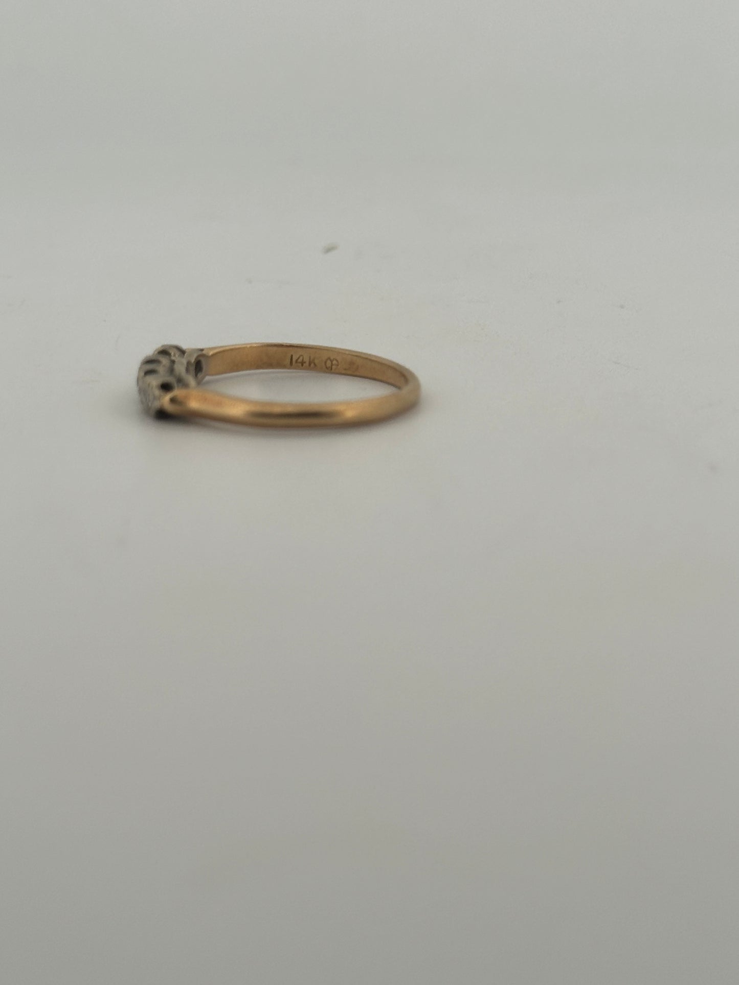 Vintage natural diamond half eternity band in 14k gold circa 1960s