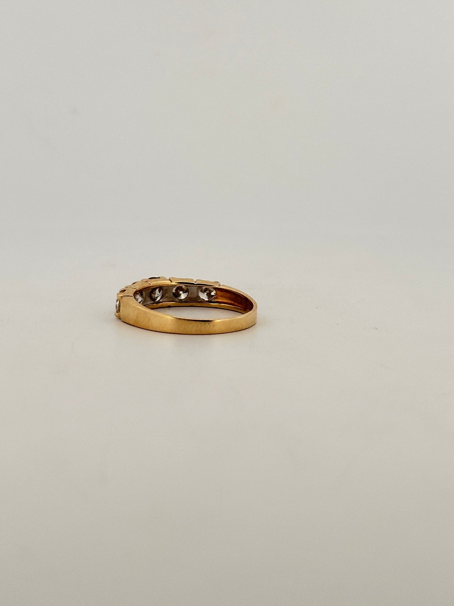 Vintage natural diamond half eternity band in 10k gold