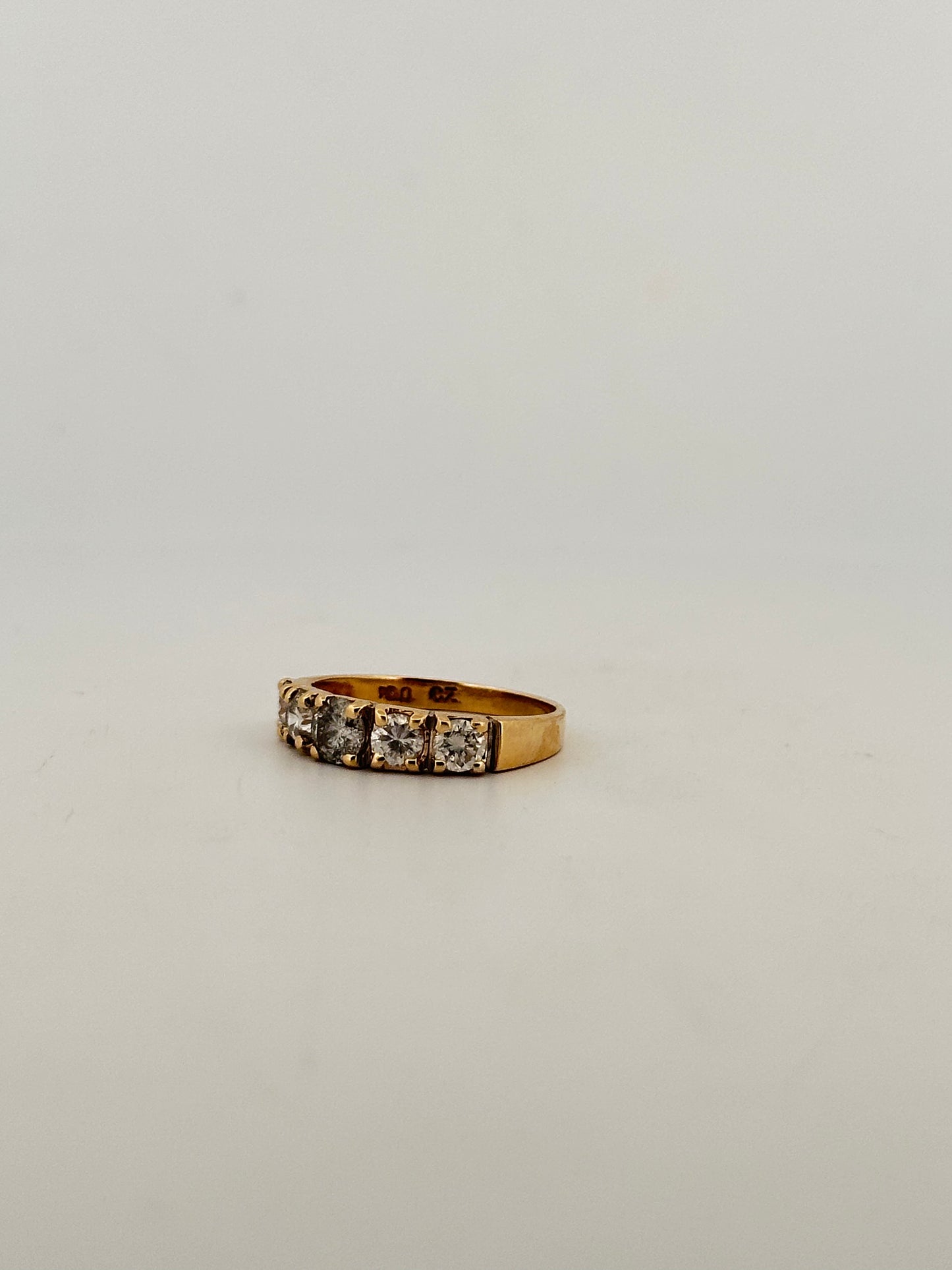 Vintage natural diamond half eternity band in 10k gold