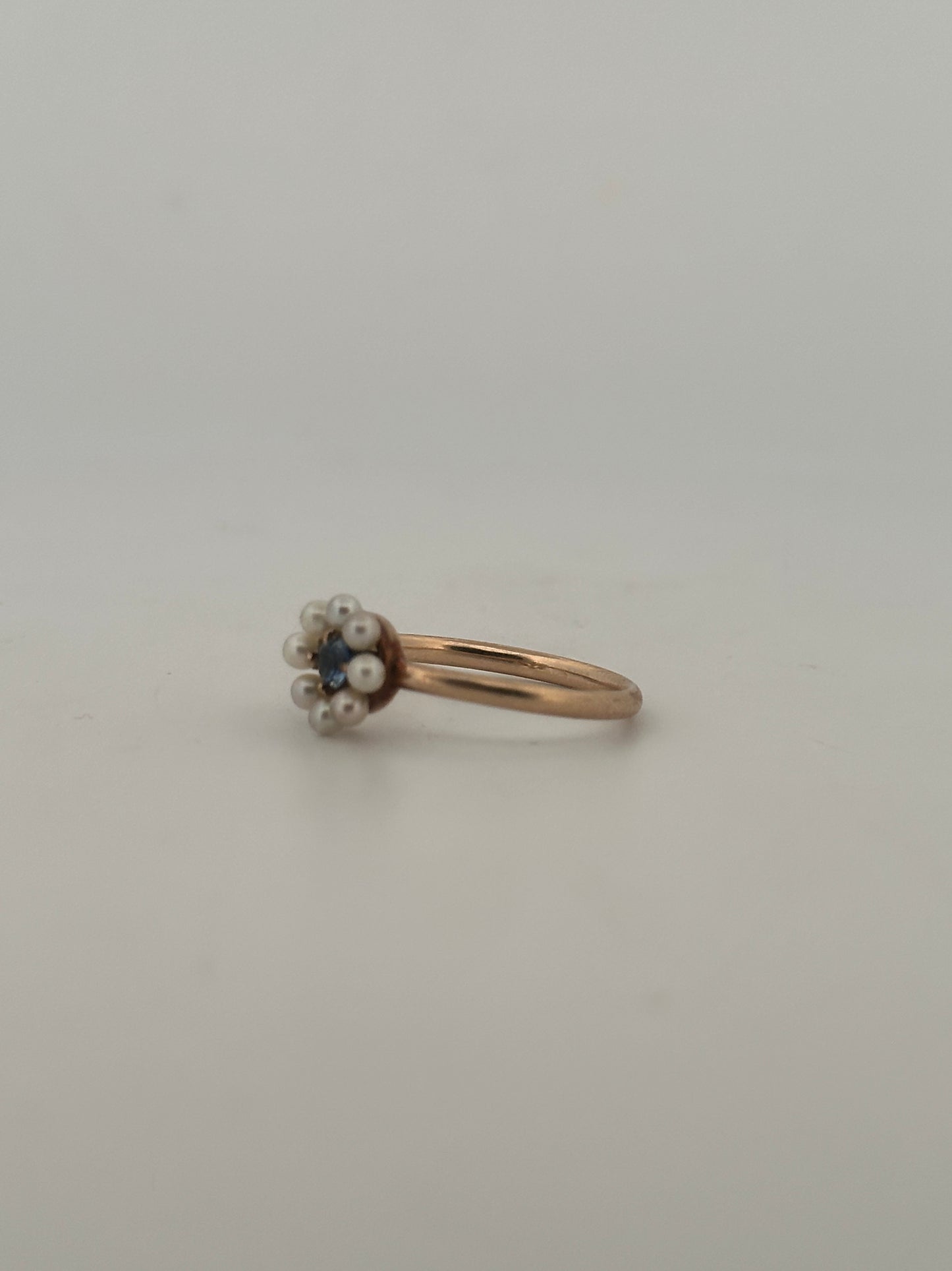 Antique Victorian Pearl and Ceylon sapphire ring