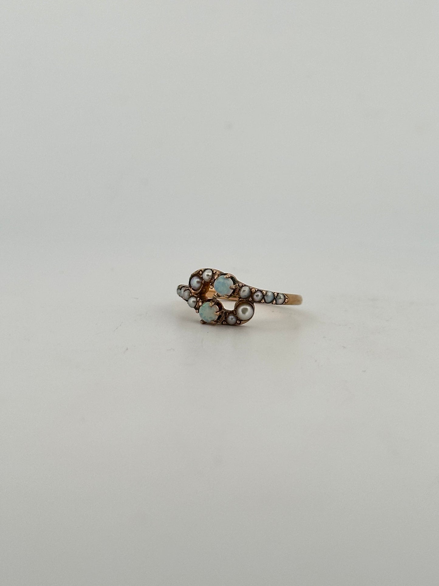 Antique Victorian opal and seed Pearl ring