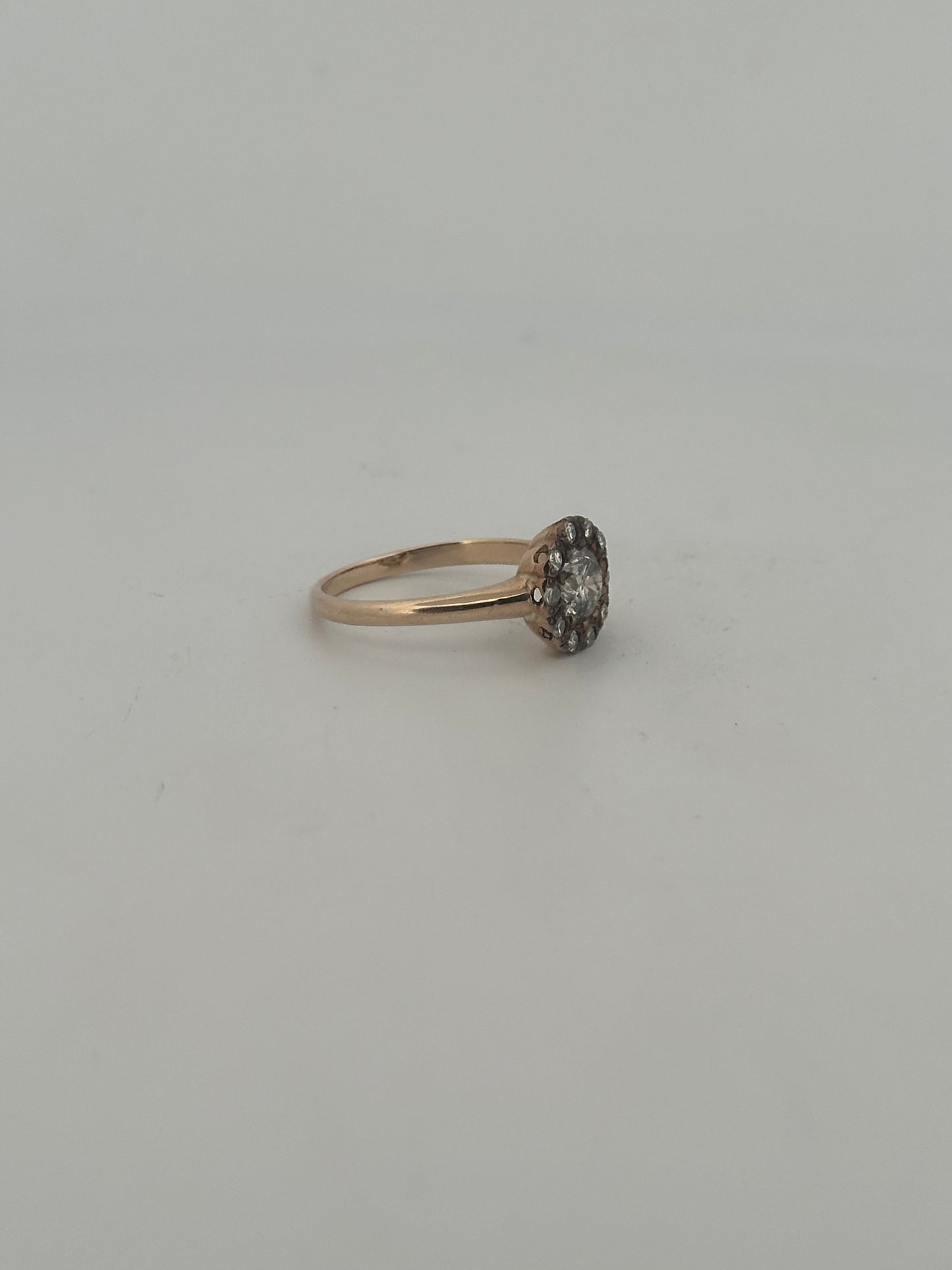 Antique Victorian salt and pepper diamond ring
