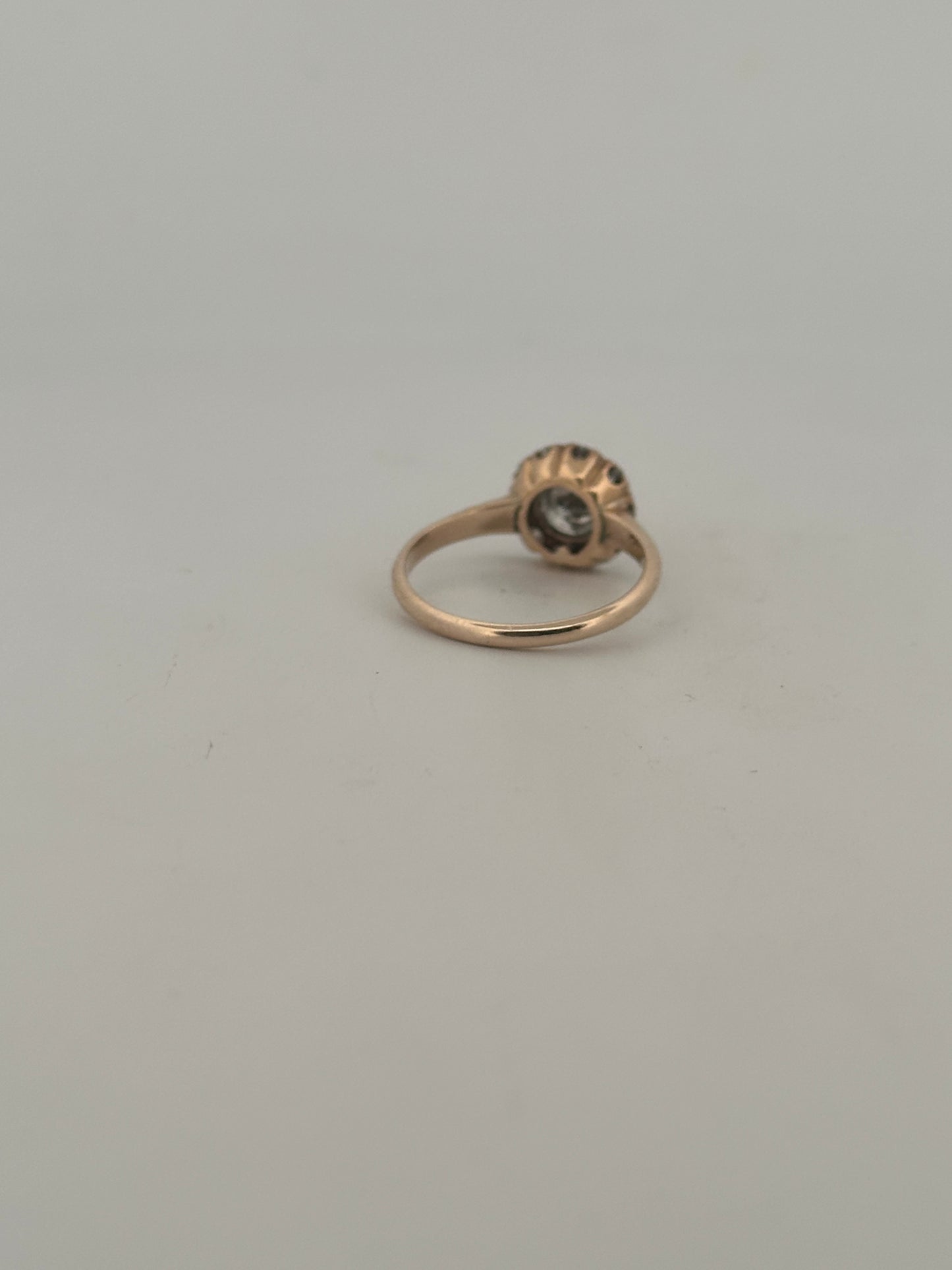Antique Victorian salt and pepper diamond ring