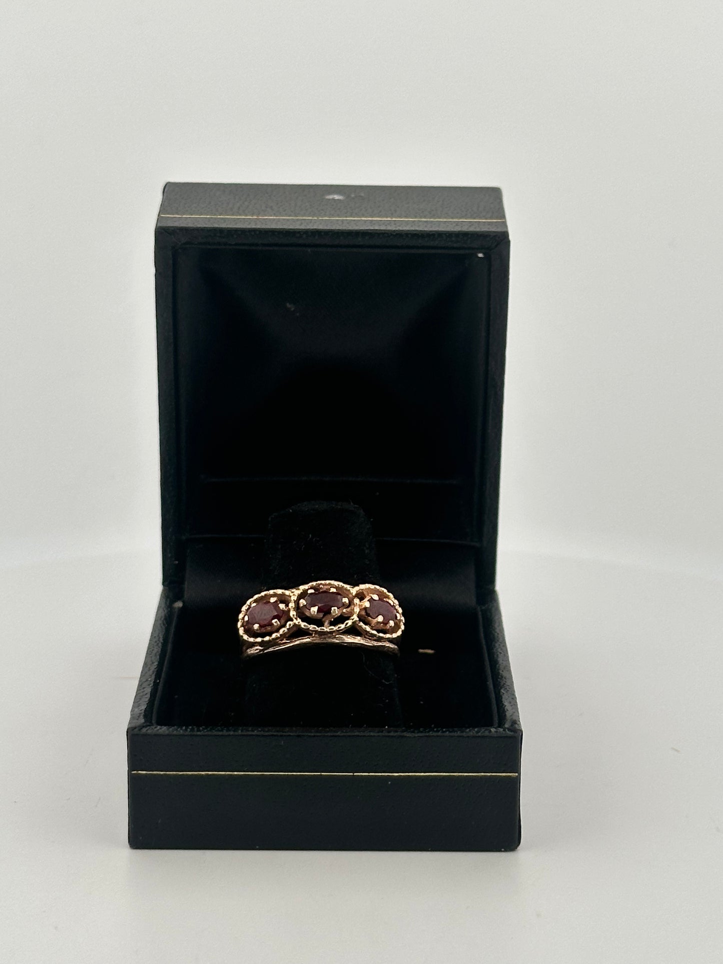 Vintage Victorian revival Ruby ring in 10k yellow gold