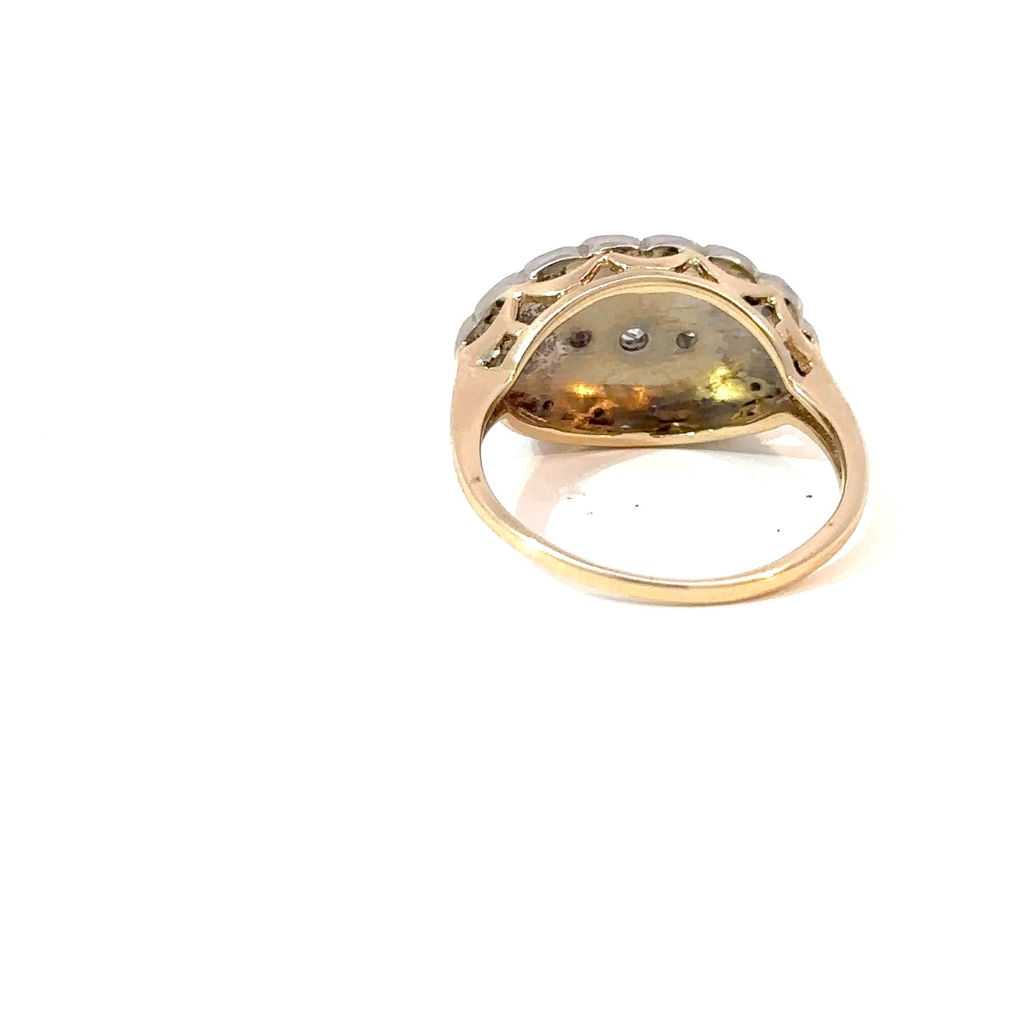 Vintage natural diamond dinner ring in 14k gold circa 1930s