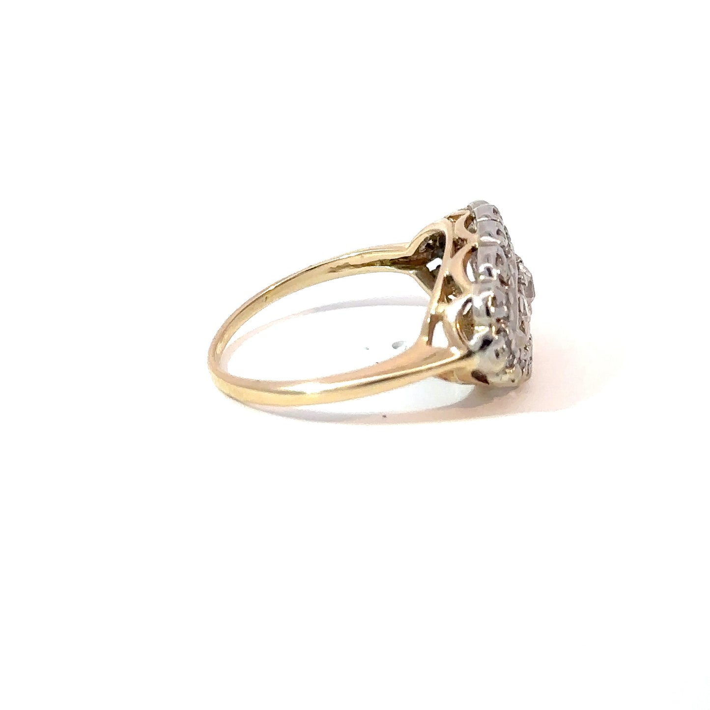 Vintage natural diamond dinner ring in 14k gold circa 1930s