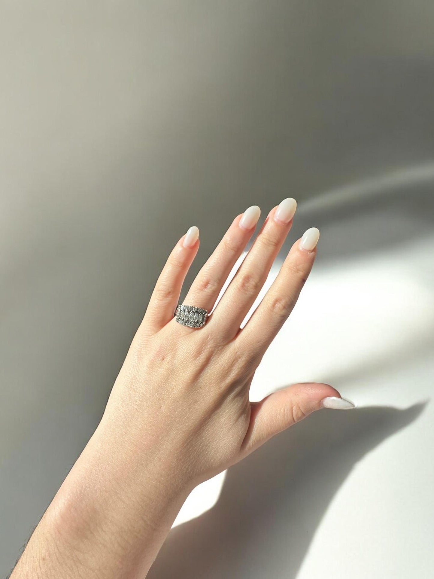 Antique Art Deco Platinum Diamond Ring - Natural Marquise Diamond Ring