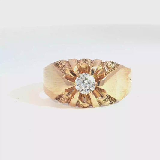 Antique Victorian Belcher Set Diamond Ring