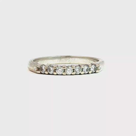 Natural Diamond stacker Band in 14k White gold